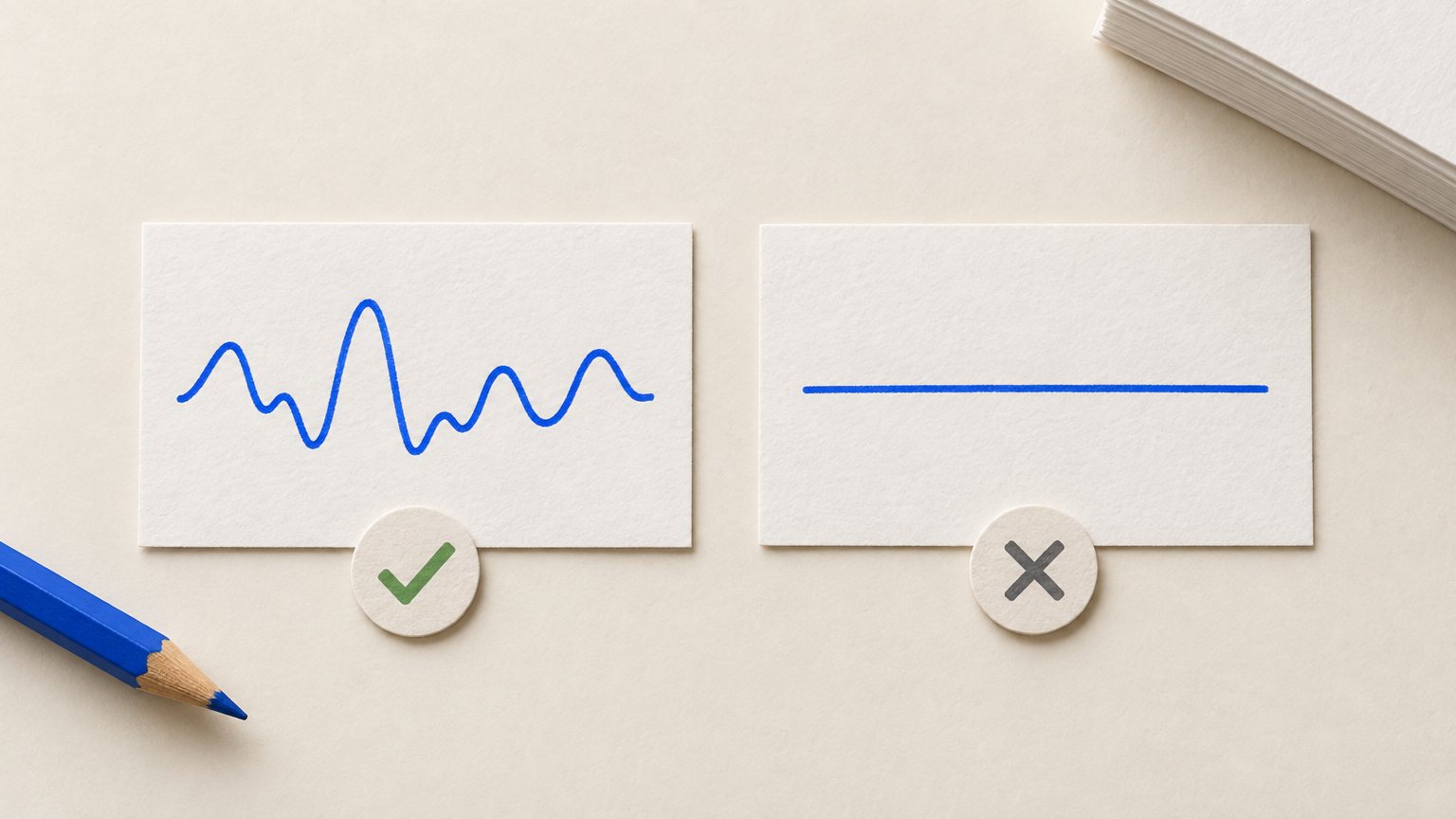 Graph comparing varied human sentence rhythm to uniform AI sentence rhythm